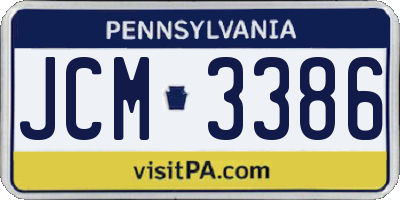 PA license plate JCM3386