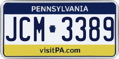 PA license plate JCM3389