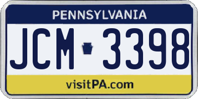 PA license plate JCM3398