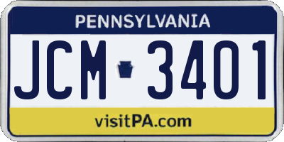 PA license plate JCM3401