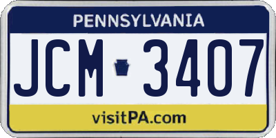 PA license plate JCM3407