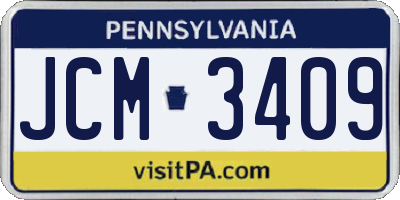 PA license plate JCM3409