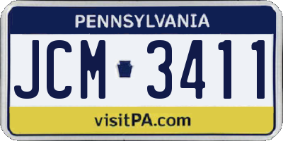 PA license plate JCM3411
