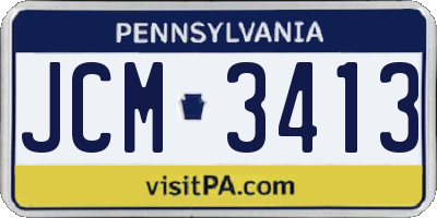 PA license plate JCM3413