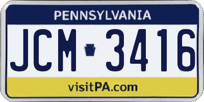 PA license plate JCM3416