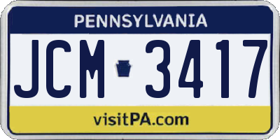 PA license plate JCM3417