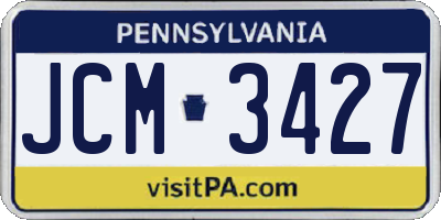 PA license plate JCM3427