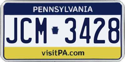 PA license plate JCM3428