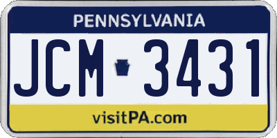 PA license plate JCM3431