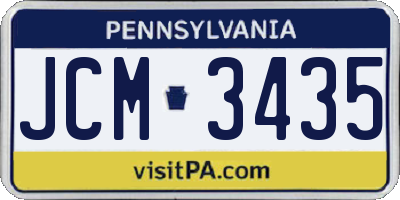 PA license plate JCM3435