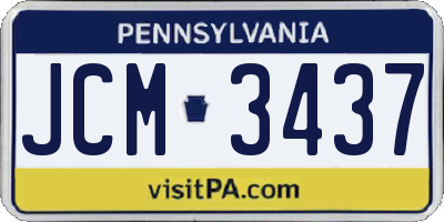 PA license plate JCM3437