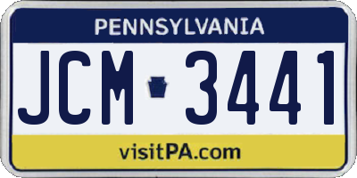 PA license plate JCM3441