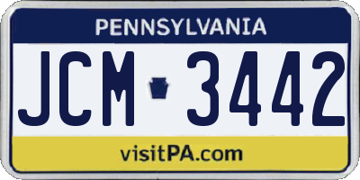 PA license plate JCM3442