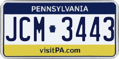 PA license plate JCM3443