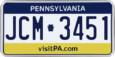 PA license plate JCM3451