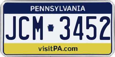 PA license plate JCM3452