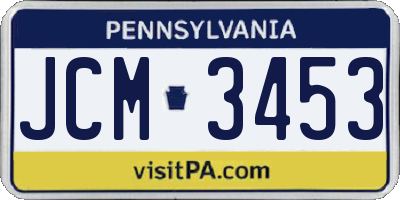 PA license plate JCM3453