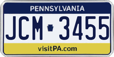 PA license plate JCM3455