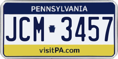 PA license plate JCM3457