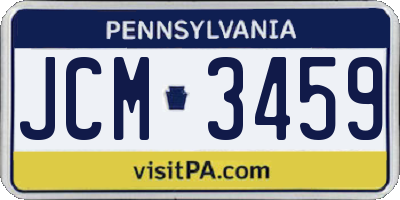 PA license plate JCM3459
