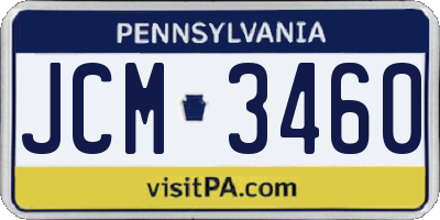 PA license plate JCM3460