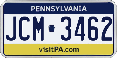 PA license plate JCM3462
