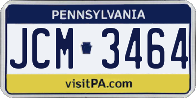 PA license plate JCM3464