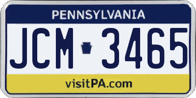 PA license plate JCM3465