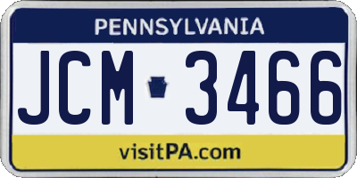 PA license plate JCM3466