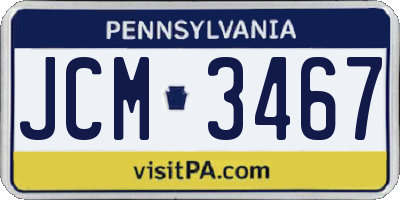 PA license plate JCM3467