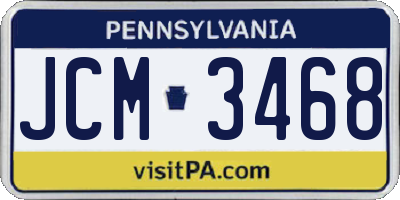 PA license plate JCM3468