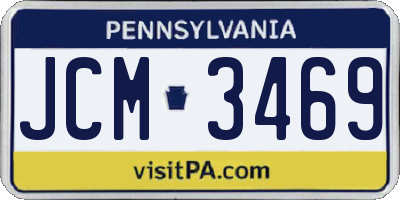 PA license plate JCM3469