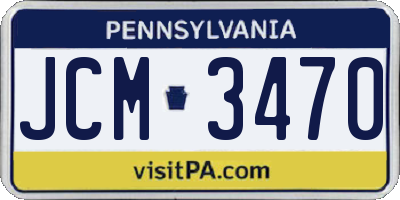 PA license plate JCM3470