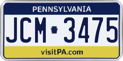 PA license plate JCM3475