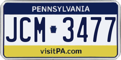 PA license plate JCM3477