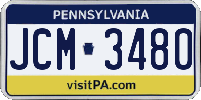 PA license plate JCM3480