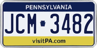 PA license plate JCM3482