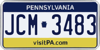 PA license plate JCM3483