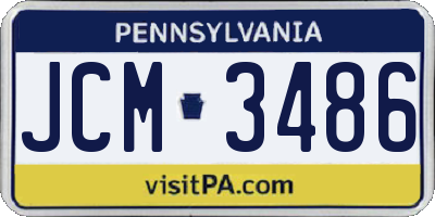 PA license plate JCM3486