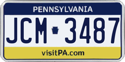 PA license plate JCM3487