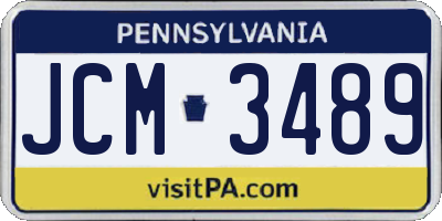 PA license plate JCM3489