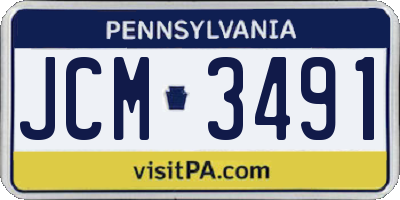 PA license plate JCM3491