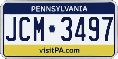 PA license plate JCM3497