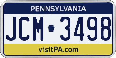 PA license plate JCM3498
