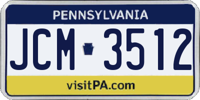 PA license plate JCM3512