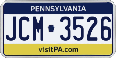 PA license plate JCM3526