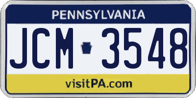 PA license plate JCM3548