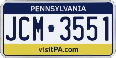 PA license plate JCM3551