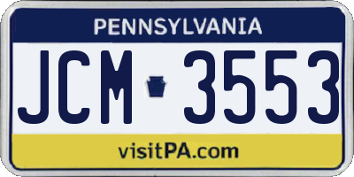 PA license plate JCM3553