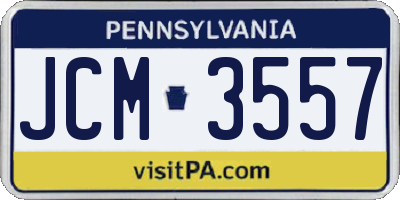 PA license plate JCM3557
